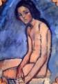 Nackt 1909 Amedeo Modigliani sitzt
